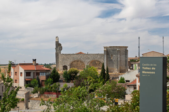Tiedra village featuring castillo de los t&eacute;llez de meneses ruins