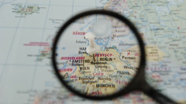 Exploring Hannover on a map with a magnifying glass
