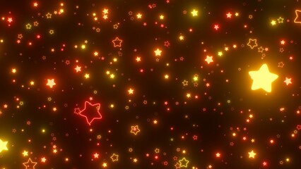 Flying Through Hot Red Orange Glowing Neon Stars Deep In Outer Space - Abstract Background Texture © IncrediVFX