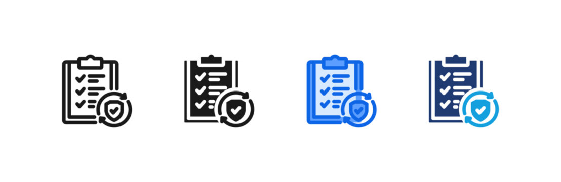 Continuity Compliance icon multiple style collection. Vector illustration.