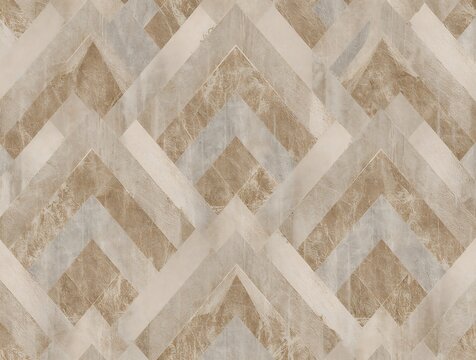 Chevron herringbone marble pattern background texture with angled beige and grey stone stripes
