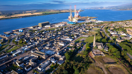 Obraz premium Invergordon Scotland Aerial View