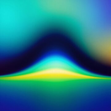 Abstract gradient background with glowing blue green and yellow wave curve yellow glow curve line abstract art