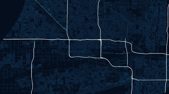 Phoenix 4K Blueprint Map Animation - Urban Road Network and Infrastructure Growth