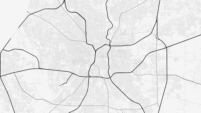 San Antonio 4K White Map Animation - Urban Road Network and Infrastructure Growth