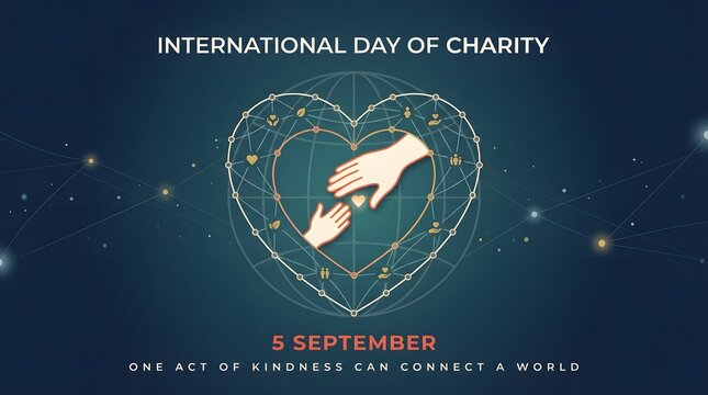 Hands reaching within a heart shaped globe a vector illustration