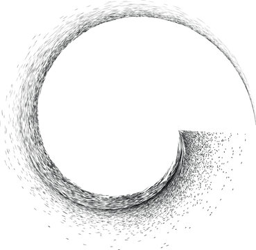 Twirl dual speckle gradient composition.Vector texture with dynamic spiral grain particles. Modern twisted grainy pattern for graphic design element