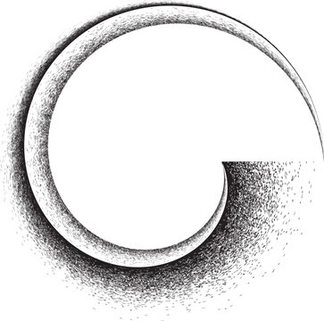 Twirl dual speckle gradient composition.Vector texture with dynamic spiral grain particles. Modern twisted grainy pattern for graphic design element