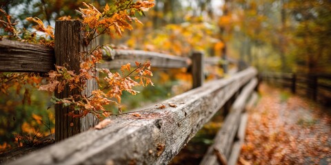Fototapeta premium A picturesque autumn landscape featuring a historic waterway used for timber transport. Wooden structure in a nature reserve during fall