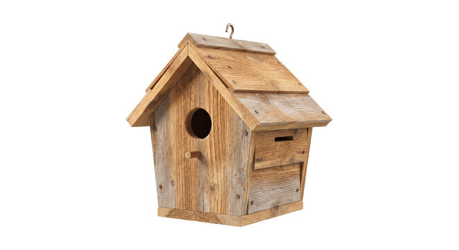 Wooden Birdhouse isolated on transparent background