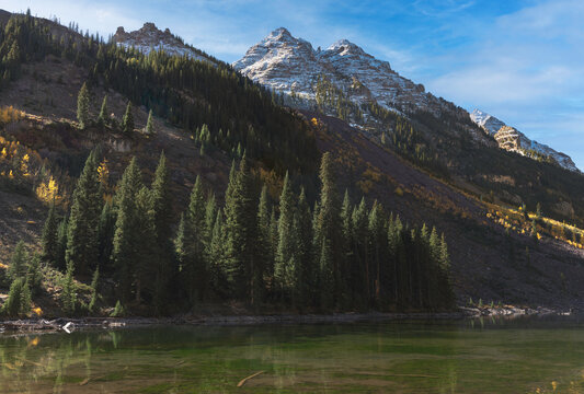Pyramid Peak Viewed from Maroon Bells Scenic Loop