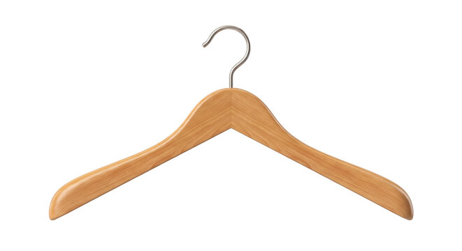 wooden hanger isolated on transparent background
