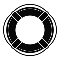 Naklejka premium A circular life preserver with segmented details is shown as a silhouette