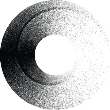Twirl dual speckle gradient composition.Vector texture with dynamic spiral grain particles. Modern twisted grainy pattern for graphic design element