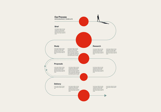 Project Steps Vertical Infographic Template with Line Illustration