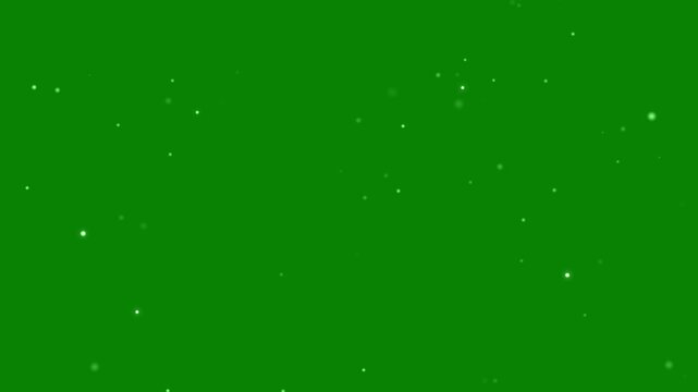 Particle overlay, small airborne dust fragments moving randomly in slow motion, soft white highlights, natural floating effect, transparent-style visual element, green screen, 4k