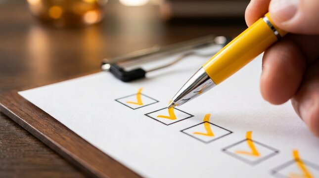 Policy implementation checklist with standard version and detailed attachments on paper.