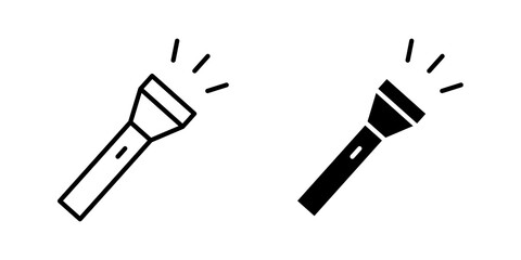 Naklejka na ściany i meble Torch light icon simple drawings set. EPS10