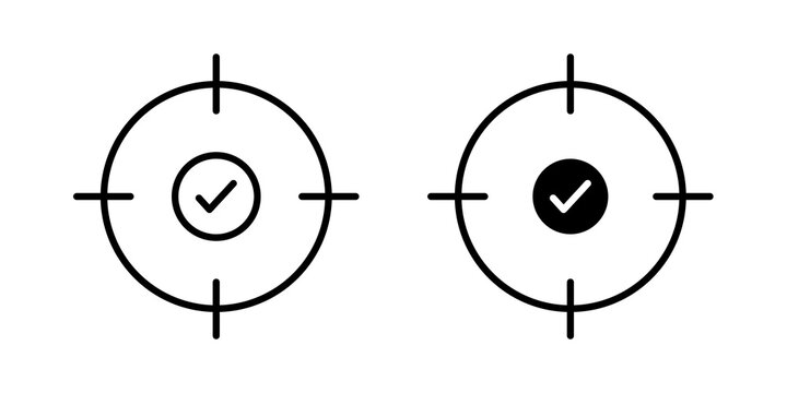 Accuracy icon simple drawings set. EPS10