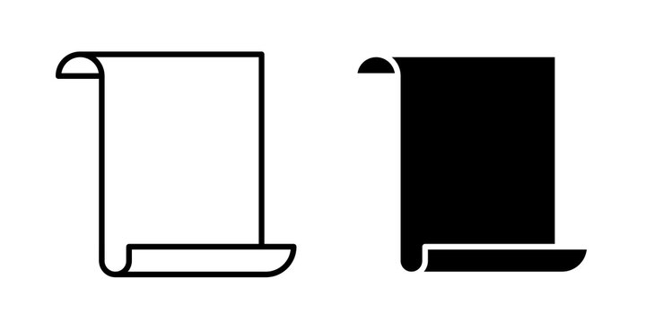 Scroll icon simple drawings set. EPS10