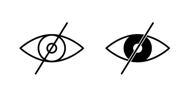 Hide icon simple drawings set. EPS10