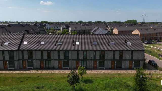 Aerial View of Sustainable Eco Housing and Community Living