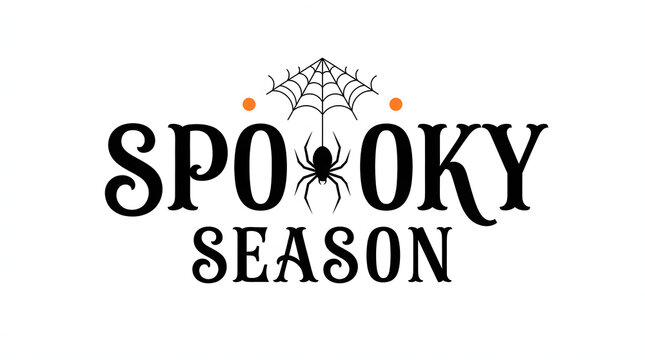 Spooky season text design featuring creative happy halloween typography for festive holiday party invitations