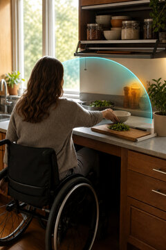 Accessible Kitchen Reach Zone Projection for Wheelchair Users Inclusive Home Design and Independent Living