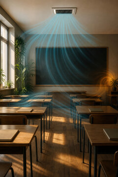 Classroom Air Quality Map for School Ventilation Monitoring Student Health Indoor Climate Management and Learning