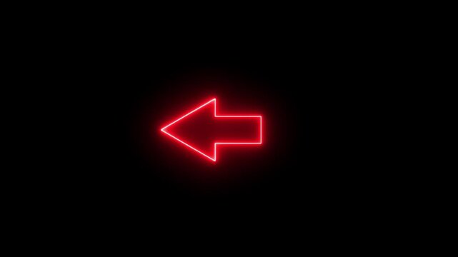 Arrow bouncing slide to left. arrow pointing leftwards. Animated arrow icon pointing left. direction symbol indicating back or previous page. simple red pointer showing opposite direction.