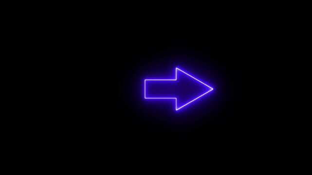 Neon line Right-Pointing Arrow Animation, Next concept, Minimalist red arrow pointing right animation, clean motion pointer on Alpha channel