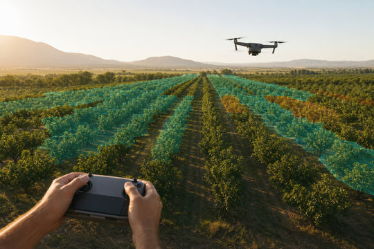 Orchard Yield Drone Map for Precision Agriculture Harvest Forecasting Crop Health Monitoring and Fruit Production