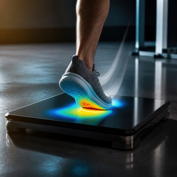 Running Shoe Force Plate Gait Pressure Analysis for Sports Biomechanics Injury Prevention and Performance Testing