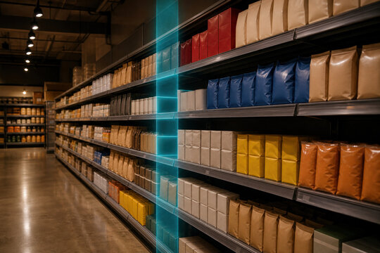 Smart Grocery Shelf Inventory Scan for Automated Stock Monitoring Retail Replenishment and Supermarket Operations