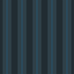 Obraz premium Dark charcoal navy blue and grey vertical multi stripe seamless pattern. Flat geometric linear vector background. Classic retro tailored design for menswear, corporate branding and interior wallpaper.