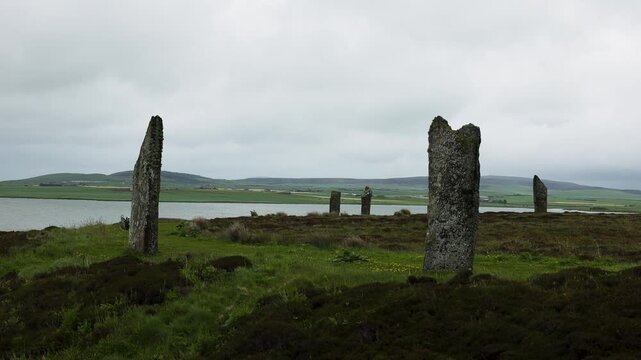 Ring of Brodgar Stone Circle on the Isle of Mainland, Orkney, Scotland