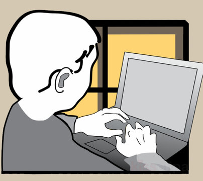 man with laptop