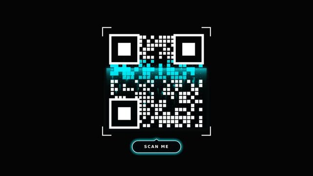 QR Code Scan Animation Template - Neon Scan Me Overlay