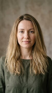 Woman with heat damaged hair. Portrait of female with dry frizzy long blonde hair showing split ends