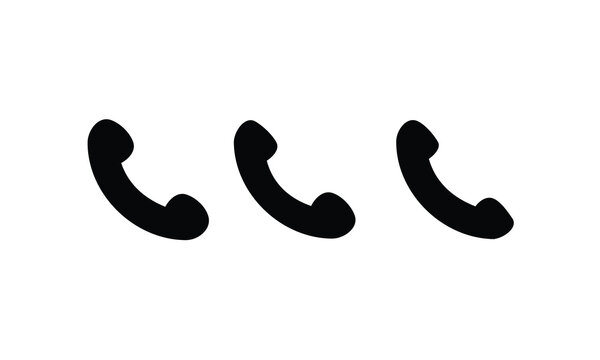 flat phone icon, handset icon, telephone icon