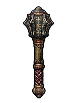 Embroidered Medieval Royal Mace Icon