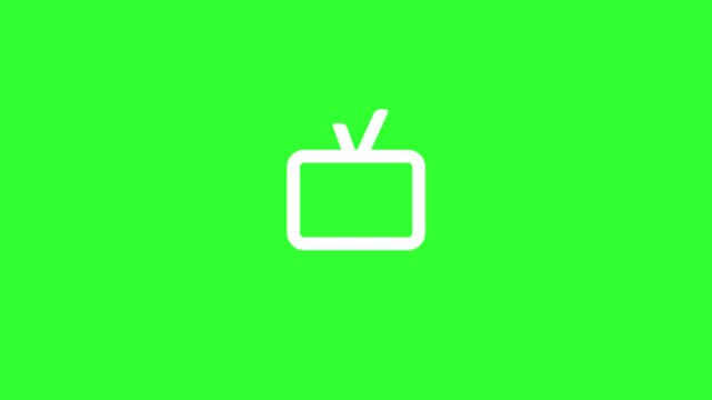 Movie and Video-Camera to TV Icon Animation on Green Screen
