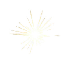 Fototapeta premium Luminous sunburst effect on white background, glowing light flare with radial rays, bright golden sparkle for overlay design