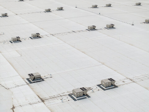 Rooftop with HVAC units from above