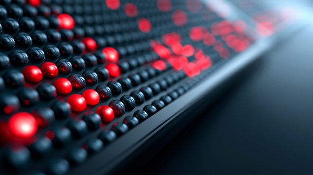 Innovative digital display showcasing vibrant data visualization with red and black elements, perfect for tech concepts.
