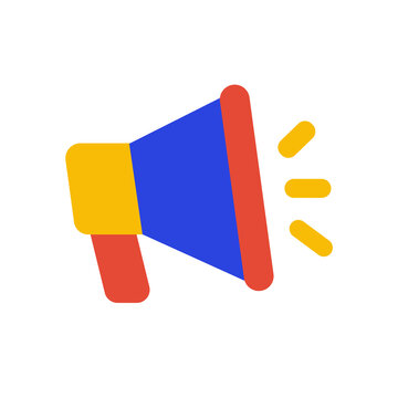 Colorful Megaphone Icon &ndash; Announcement and Marketing Communication Symbol