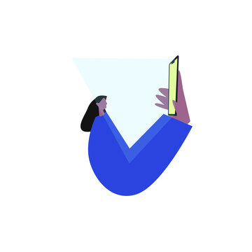Woman Holding Smartphone &ndash; Mobile Technology and Digital Lifestyle Illustration