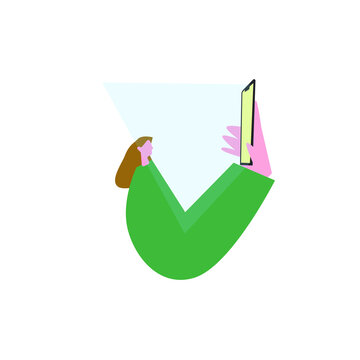 Woman Using Smartphone &ndash; Mobile Technology and Digital Communication Illustration