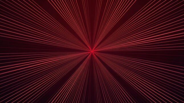 Abstract Red Glowing Light Rays Radiating from Center