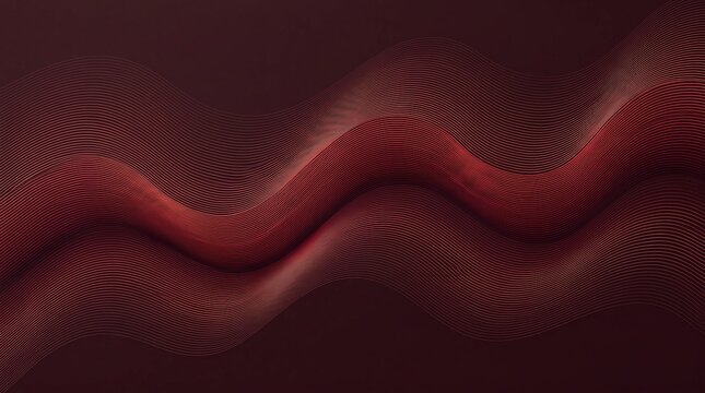 Abstract Red Wavy Lines on Dark Background